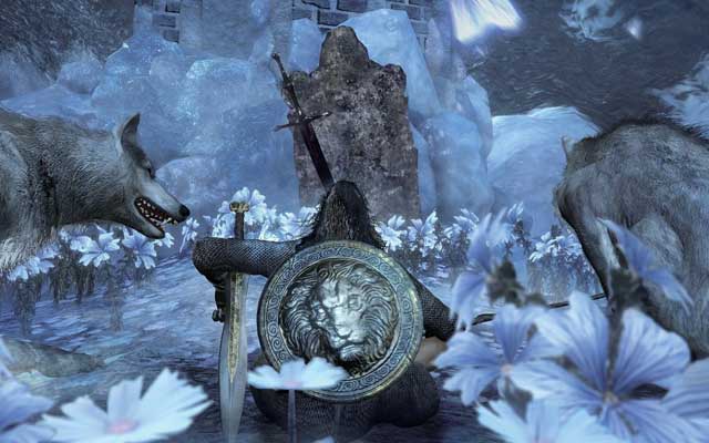 Dark Soul 3 Bosses: Champion's Gravetender & Gravetender's Greatwolf